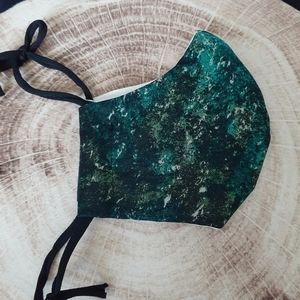 Handmade Cotton Moss Green Fitted Mask